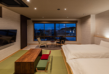 テラスと書斎のある和洋室