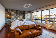 ハンモックのある和洋室